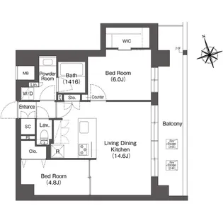 ルーウェ東大泉【4階】の間取り