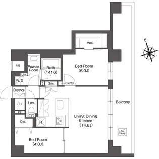ルーウェ東大泉【6階】の間取り