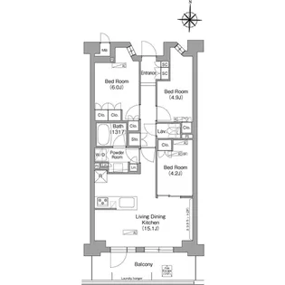 コンフォリア・リヴ八坂富士見【5階】の間取り
