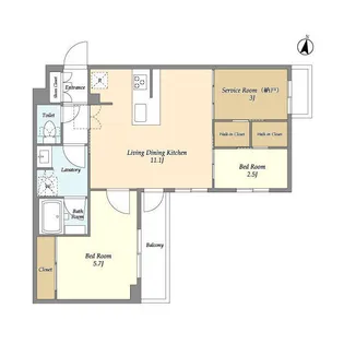 2SLDKの間取り画像