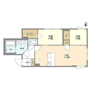 ウェルスクエア方南町Ⅱ【4階】の間取り