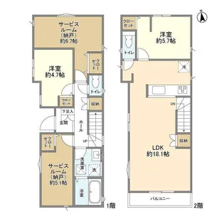東京都国立市青柳2丁目【一戸建】の間取り