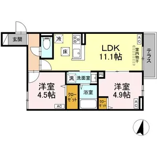 セレスティア若宮【1階】の間取り