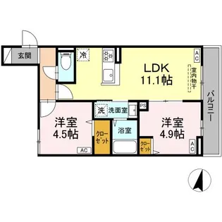 セレスティア若宮【3階】の間取り