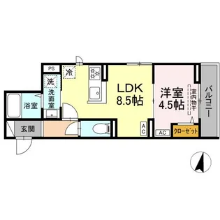 セレスティア若宮【3階】の間取り