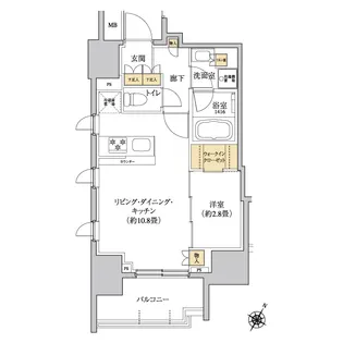 グレーシアフィット三軒茶屋【14階】の間取り