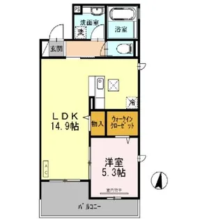 シャルマンエステートメルベーユシェソワ メルベーユ シェソワ【1階】の間取り