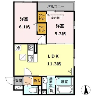 ウィンダムSK【3階】の間取り