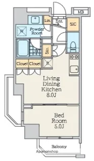 東京都中野区弥生町5丁目【マンション】の間取り