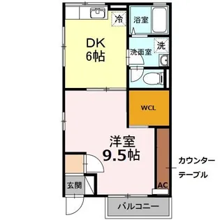 ドエルカルミア B【1階】の間取り