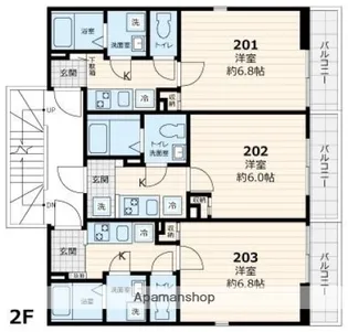 東京都杉並区高円寺南1丁目【アパート】の間取り