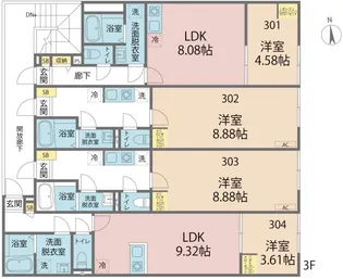 カインドネス西武柳沢北【304号室号室】の間取り