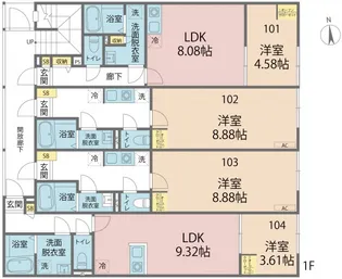 カインドネス西武柳沢北【103号室号室】の間取り
