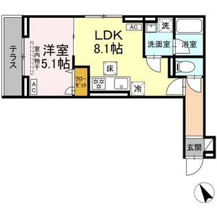 セレスティア桜上水【1階】の間取り