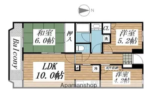 クレールメゾン【1階】の間取り