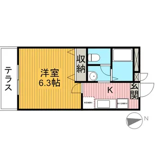 ブランシェ鷹の台【1階】の間取り