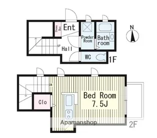 オークコート武蔵小金井【1階】の間取り