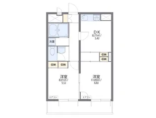 レオパレスプレシア【406号室】の間取り