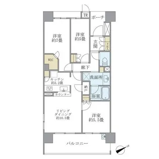 BRILLIA LーSIO 萩山【9階】の間取り