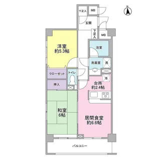 YM花小金井【4階】の間取り