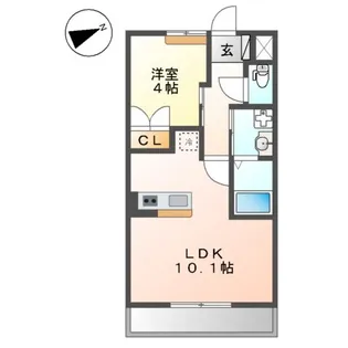 ライジング・サン【1階】の間取り