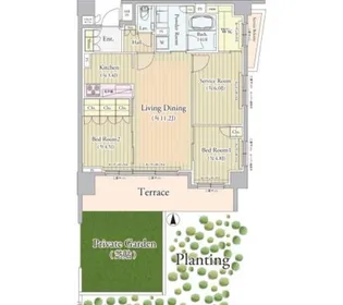 クリオ武蔵小金井フロントアべニュー【1階】の間取り