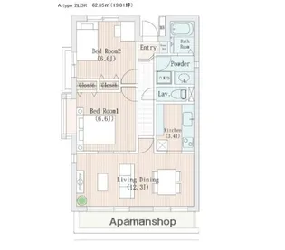 LANAI GRACE KUNITACHI 【2階】の間取り