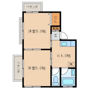 サンハイツ【101号室号室】の間取り