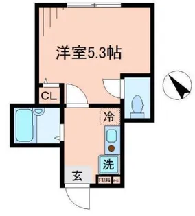 バーミープレイス国立【102号室】の間取り