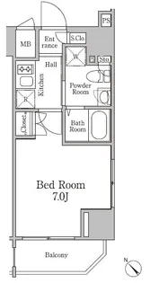 レジディア国立【4階】の間取り