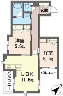 リラフォートタカマツ【2階】の間取り