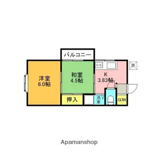 R&Kメゾンコヤマ【105号室】の間取り