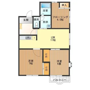 サンレイクⅠ【201号室号室】の間取り