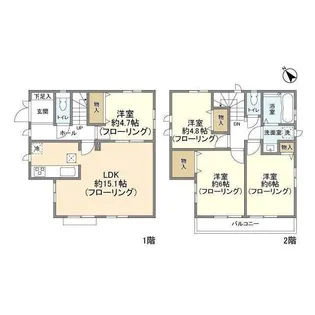 東京都東中市四谷3丁目【一戸建】の間取り