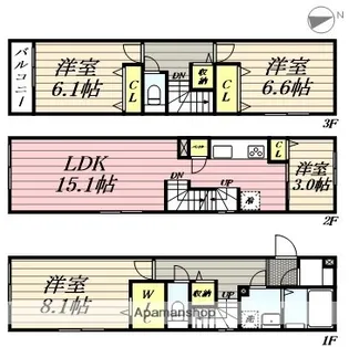 アーバンパーク三鷹【1階】の間取り