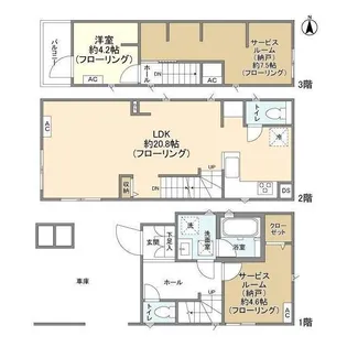 東京都小平市学園東町3丁目【一戸建】の間取り