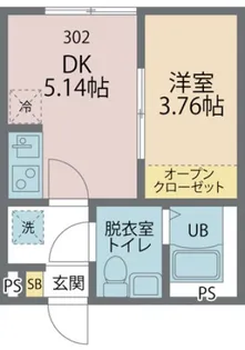 カインドネス柳沢中央【302号室号室】の間取り