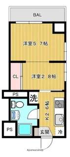 ハイネス立川【4階】の間取り