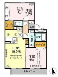 リビングタウン三ッ木 C【1階】の間取り