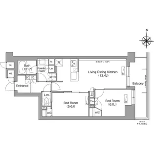 コンフォリア・リヴ八坂富士見【2階】の間取り