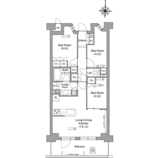コンフォリア・リヴ八坂富士見【2階】の間取り
