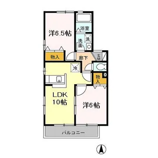 ペニーレーン AB【2階】の間取り