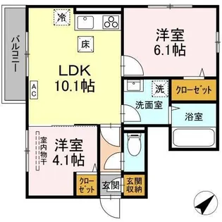 ブリリアントYN【1階】の間取り