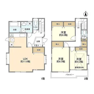 東京都東大和市狭山4丁目【一戸建】の間取り