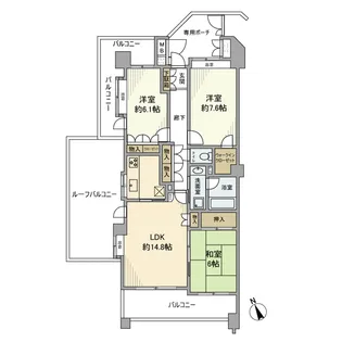 コープ西国立【7階】の間取り