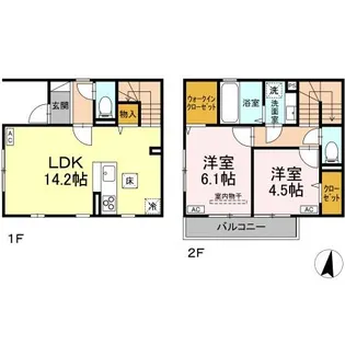 ワイズ・グラン【1階】の間取り