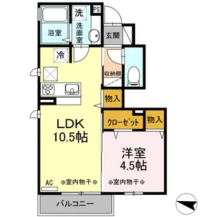 フィオーレルミエール フィオーレ【1階】の間取り