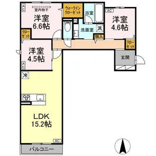 D-comodo小金井貫井北町【2階】の間取り