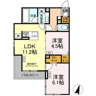 ASSETーCOURT八坂【3階】の間取り