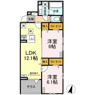 ASSETーCOURT八坂【1階】の間取り